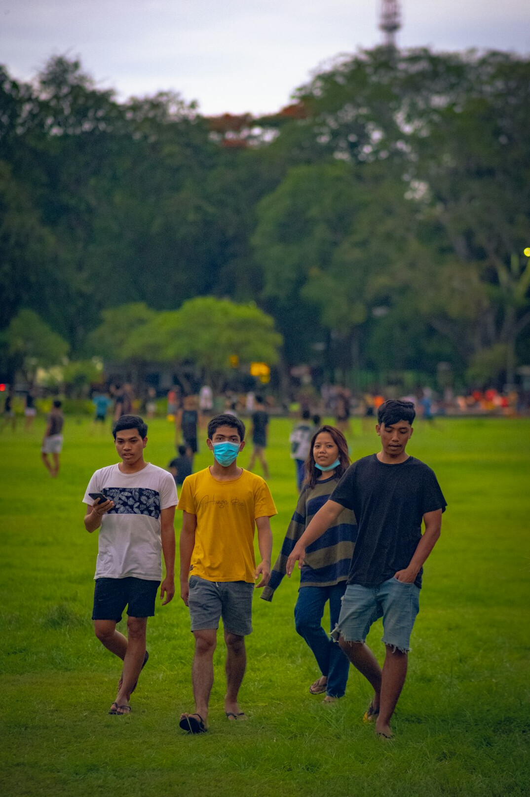 group of friends in park