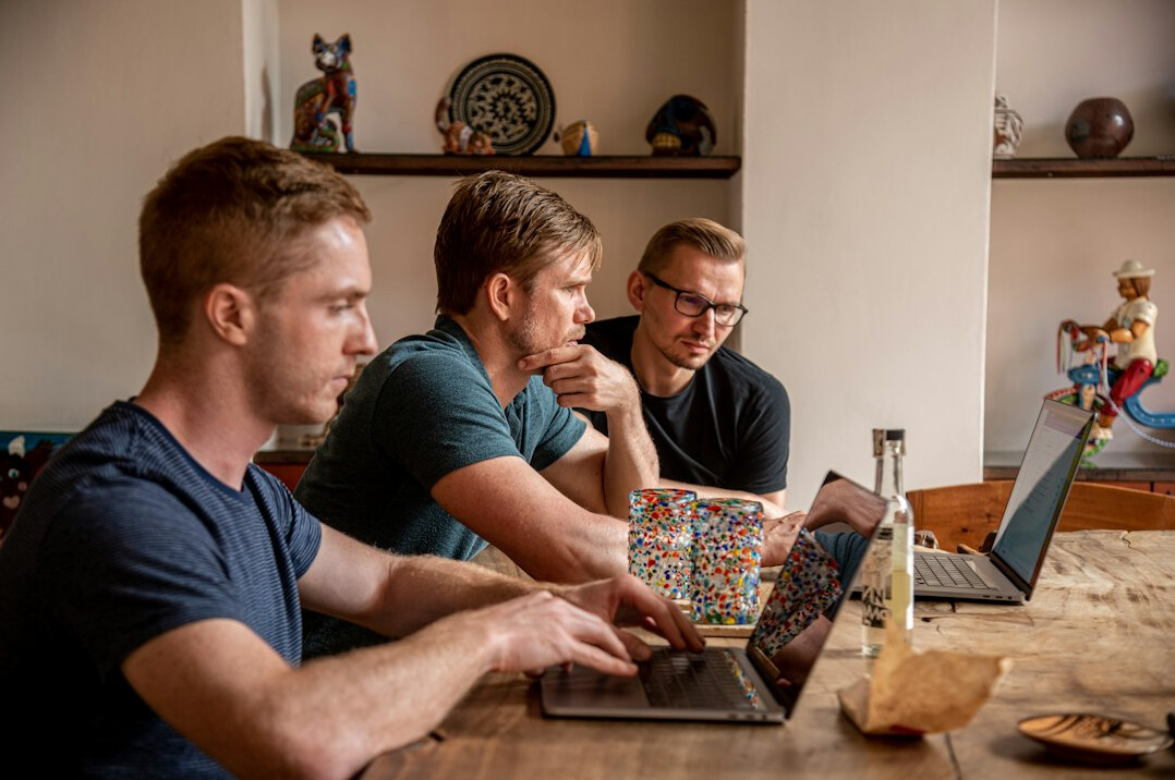 group of friends chatting online
